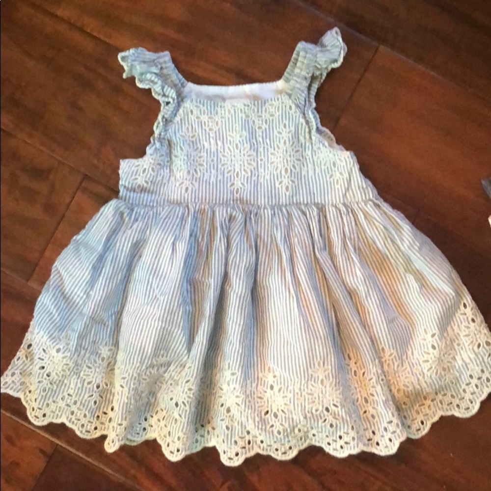 Gap Girls Seersucker Eyelet Dress 6-12 months